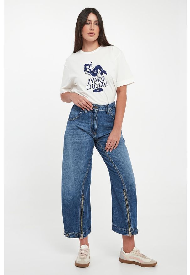 Pinko - T-shirt damski z grafiką Strepitoso PINKO