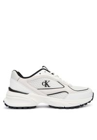 Calvin Klein Sneakersy Hike Runner Mesh Mix Met Mg YW0YW02009 Biały. Kolor: biały. Materiał: mesh, skóra, materiał