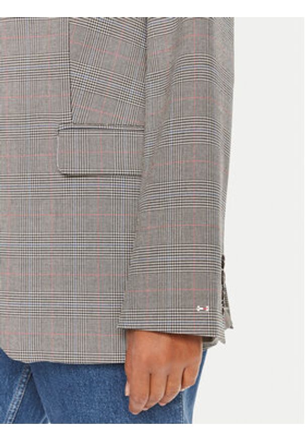 TOMMY HILFIGER - Tommy Hilfiger Marynarka WW0WW42248 Szary Regular Fit. Kolor: szary. Materiał: wiskoza, syntetyk