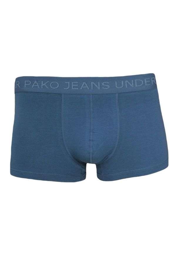 Pako Jeans - Klasyczne Męskie Bokserki, Bawełna z Elastanem, Niebieskie, Obcisłe. Kolor: niebieski. Materiał: bawełna, elastan