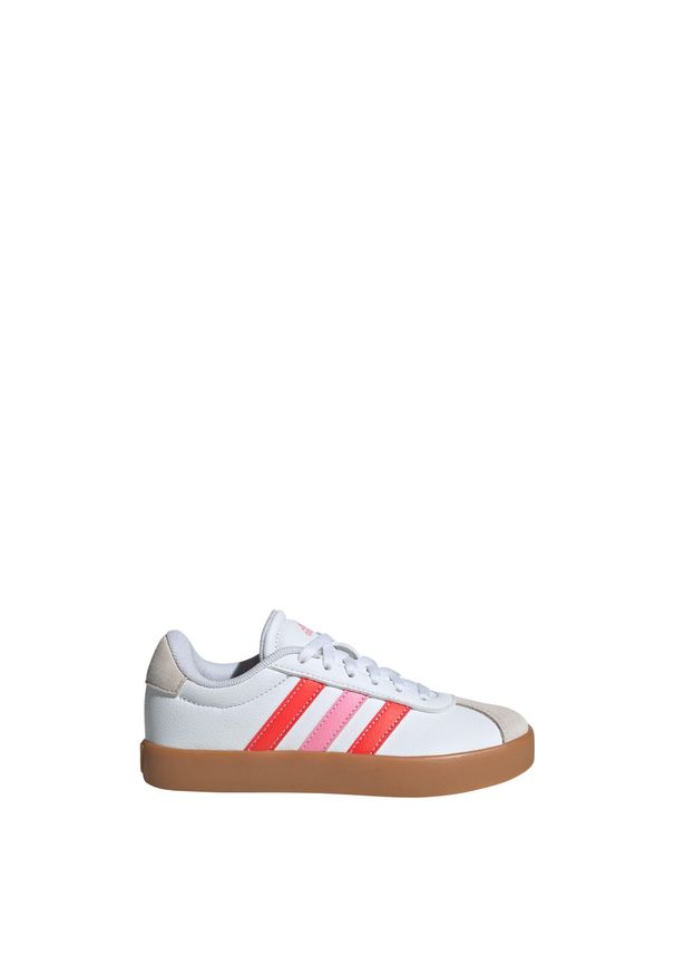 Adidas - Buty VL Court 3.0 Kids. Kolor: biały, czerwony, wielokolorowy, różowy. Materiał: zamsz, materiał
