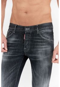 DSQUARED2 Czarne jeansy black clean wash skater jeans. Kolor: czarny