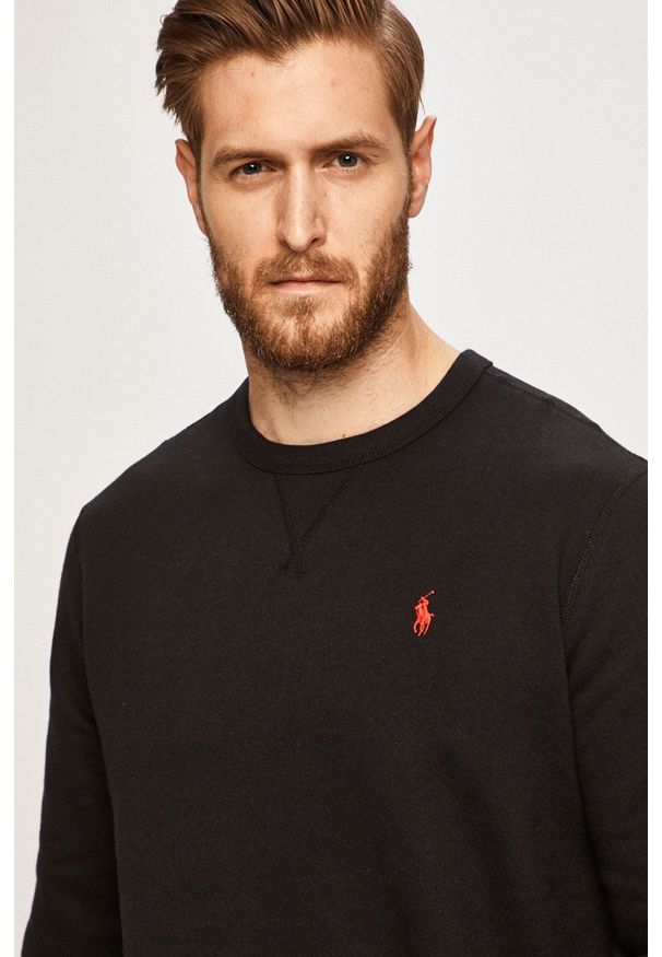 Polo Ralph Lauren - Bluza. Typ kołnierza: polo. Kolor: czarny. Materiał: dzianina