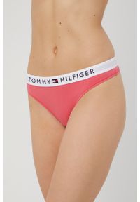 TOMMY HILFIGER - Tommy Hilfiger Stringi kolor czerwony z bawełny. Kolor: różowy. Materiał: bawełna. Wzór: gładki