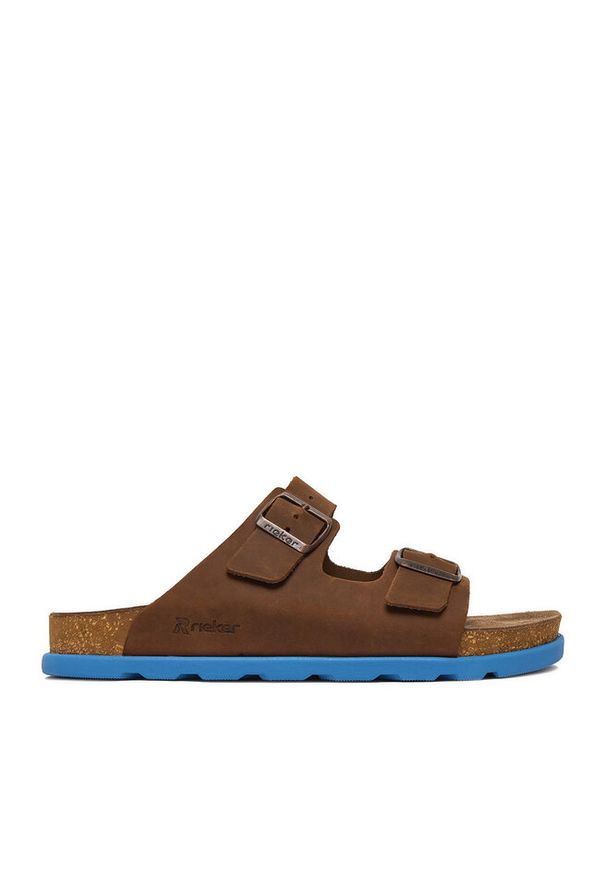 Klapki Rieker. Kolor: brązowy