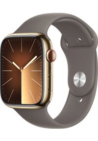 APPLE - Smartwatch Apple Watch 9 GPS + Cellular 45mm Gold Stainless Steel Sport M/L Brązowy (MRMT3QP/A). Rodzaj zegarka: smartwatch. Kolor: brązowy. Styl: sportowy #1