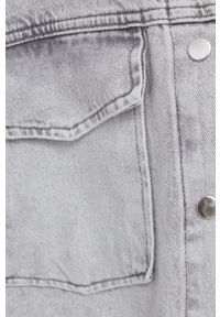 Answear Lab kurtka jeansowa damska kolor szary przejściowa oversize. Kolor: szary. Materiał: jeans. Wzór: gładki. Styl: wakacyjny #4
