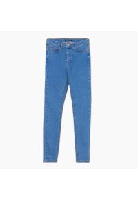 Cropp - Błękitne jeansy high waist - Niebieski. Stan: podwyższony. Kolor: niebieski