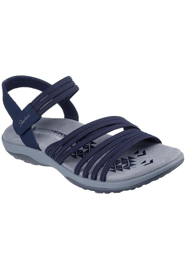 skechers - Sandały Skechers Reggae Slim - Coffee, Kobiety. Okazja: na co dzień. Kolor: niebieski. Materiał: materiał