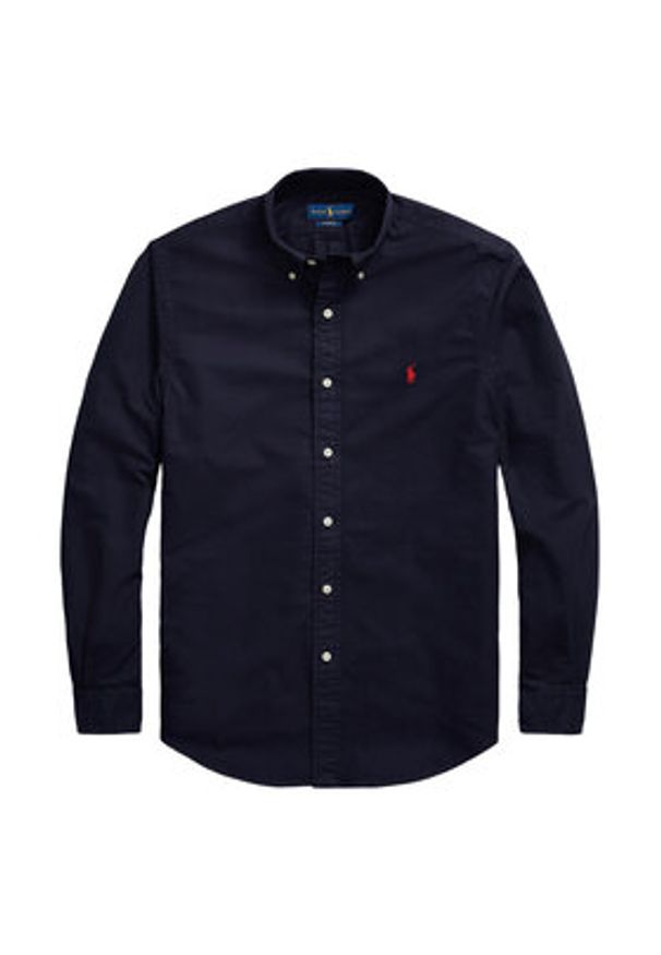 Polo Ralph Lauren Koszula Bsr 710772290 Granatowy Custom Fit. Typ kołnierza: polo. Kolor: niebieski. Materiał: bawełna