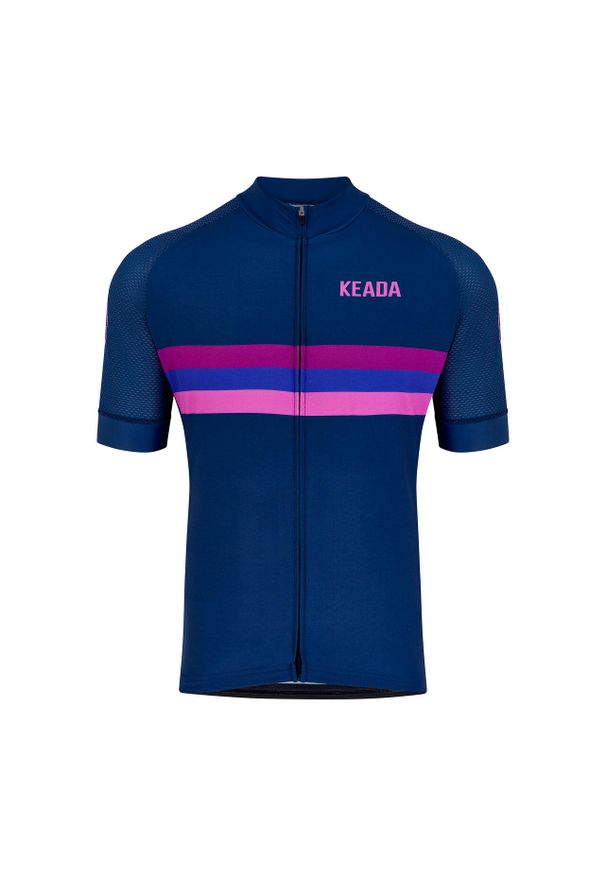 KEADA SPORTS - Męska koszulka rowerowa z krótkim rękawem - Sunset. Kolor: fioletowy. Długość rękawa: krótki rękaw. Długość: krótkie. Sport: kolarstwo