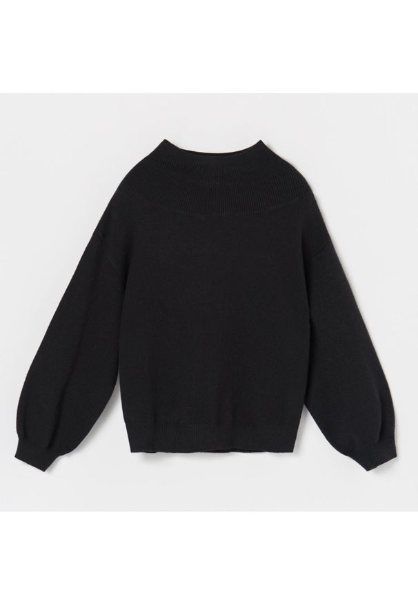 Reserved - Sweter z baloniastymi rękawami - Szary. Kolor: szary