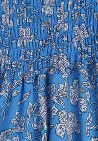 Born2be - Niebieska Rozkloszowana Sukienka z Bawełny na Ramiączkach z Wiązaniem na Plecach Nelsina. Okazja: na imprezę. Kolor: niebieski. Materiał: bawełna. Długość rękawa: na ramiączkach. Sezon: lato. Styl: klasyczny, elegancki #8