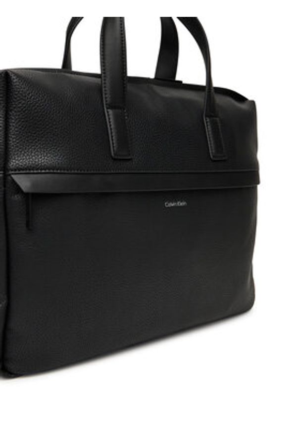 Calvin Klein Torba na laptopa Ck Must Laptop Bag LV04D3082G Czarny. Kolor: czarny. Materiał: skóra