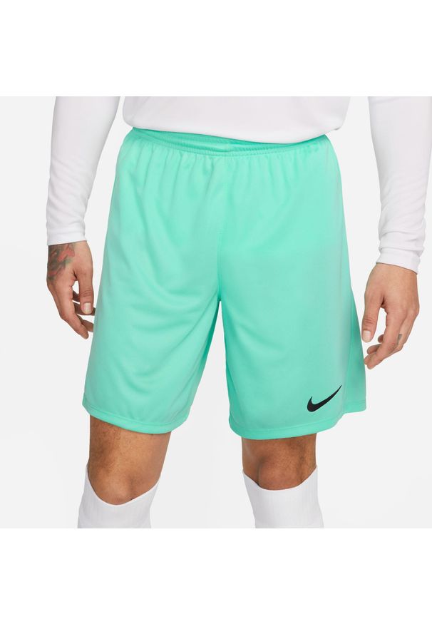 Spodnie piłkarskie męskie Nike Dry Park Iii. Kolor: zielony. Długość: krótkie. Sport: piłka nożna