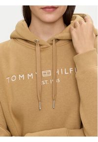 TOMMY HILFIGER - Tommy Hilfiger Bluza Modern WW0WW43598 Beżowy Regular Fit. Kolor: beżowy. Materiał: syntetyk, bawełna #5