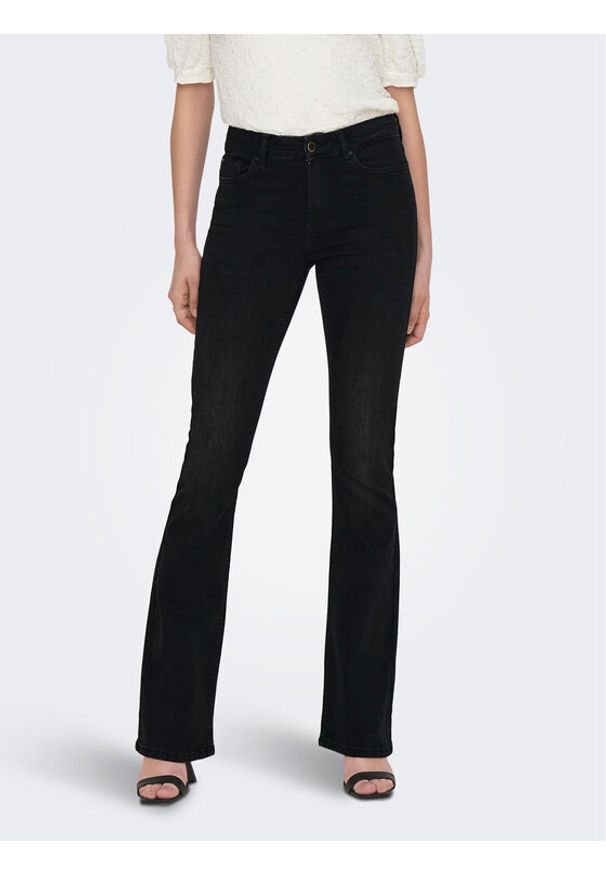 only - ONLY Jeansy 15286686 Czarny Flared Fit. Kolor: czarny