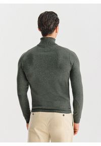 Pako Lorente - PAKO LORENTE - Golf męski w zielonym kolorze. Typ kołnierza: golf. Kolor: szary, zielony, brązowy, beżowy. Materiał: wiskoza, nylon. Sezon: jesień #9