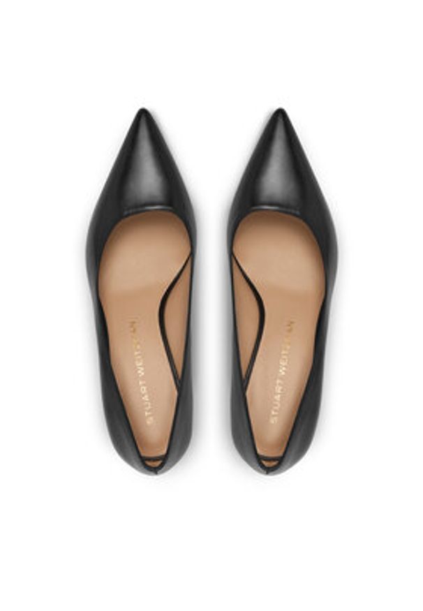 Stuart Weitzman Szpilki Stuart Power 75 SK328 Czarny. Kolor: czarny. Materiał: skóra. Obcas: na szpilce