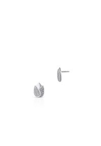 W.KRUK - Kolczyki srebrne tulipany. Materiał: srebrne. Kolor: srebrny. Wzór: aplikacja, kwiaty. Kamień szlachetny: cyrkonia #1