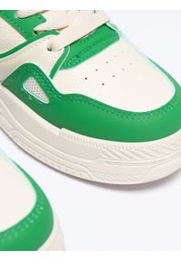 Big-Star - Sneakersy damskie sportowe beżowe z zielonymi wstawkami NN274671 801. Kolor: beżowy. Materiał: jeans, syntetyk, skóra. Szerokość cholewki: normalna. Sezon: lato #4