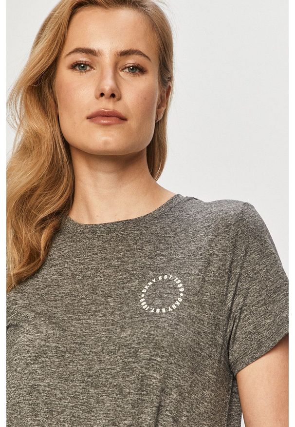 DKNY - Dkny - T-shirt piżamowy. Kolor: szary. Materiał: dzianina