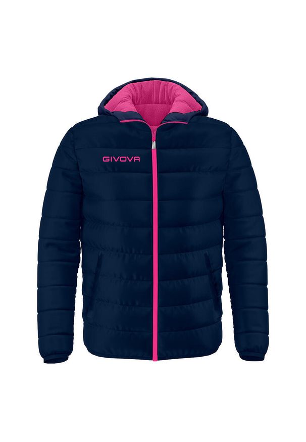 Kurtka pikowana Givova Olanda 3XL – niebieska/łososiowa. Kolor: niebieski, różowy, wielokolorowy. Materiał: puch. Sport: turystyka piesza