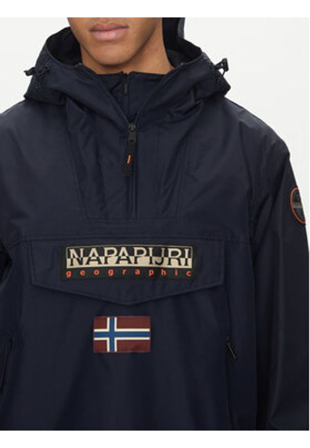 Napapijri Kurtka anorak Rainforest Next Sum NP0A4ILW Niebieski Loose Fit. Kolor: niebieski. Materiał: syntetyk