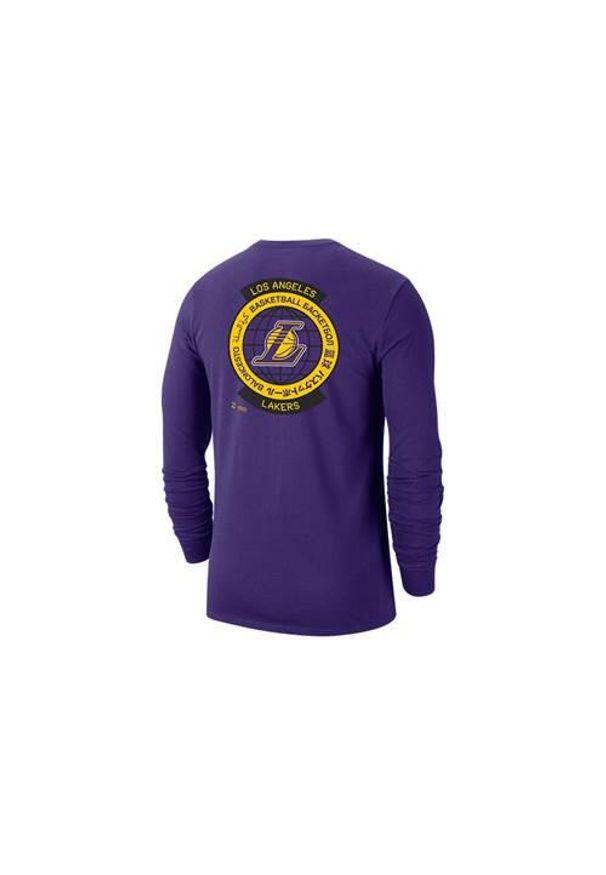 Koszulka sportowa męska Nike CK8656547. Kolor: fioletowy. Materiał: bawełna, poliester. Długość rękawa: długi rękaw. Długość: długie. Styl: sportowy