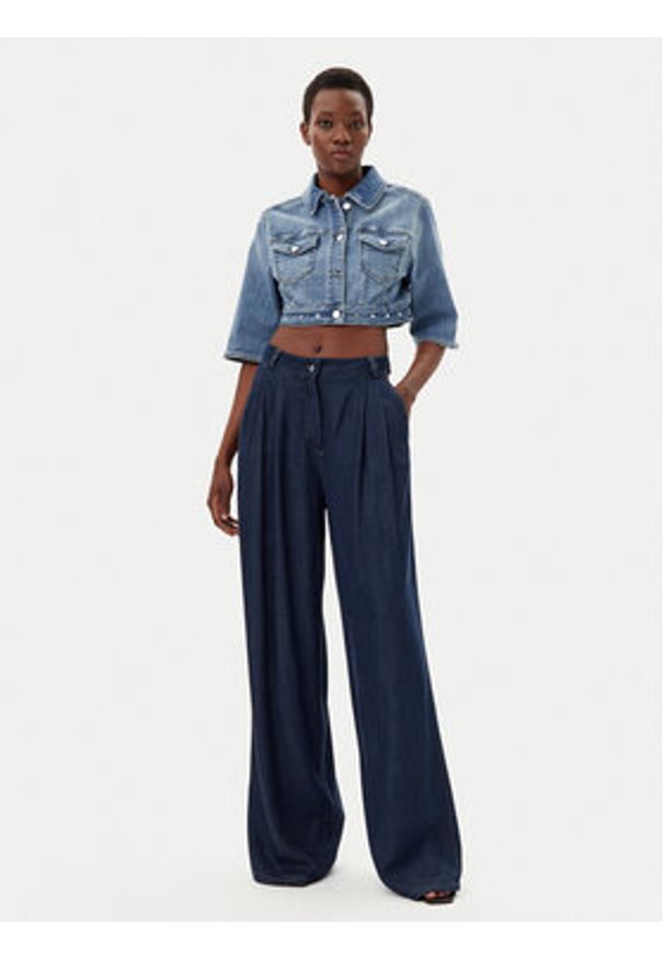 Liu Jo Kurtka jeansowa UA5077 D4615 Niebieski Regular Fit. Kolor: niebieski. Materiał: bawełna