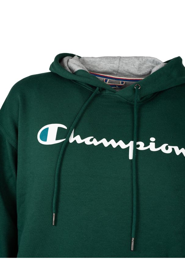 Champion Bluza "Hoodie" | HBGF89HY07718 | Mężczyzna | Zielony. Okazja: na co dzień. Typ kołnierza: kaptur. Kolor: zielony. Materiał: bawełna, poliester. Wzór: aplikacja. Styl: casual