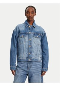 Just Cavalli Kurtka jeansowa 78PAS4O3 Niebieski Regular Fit. Kolor: niebieski. Materiał: bawełna