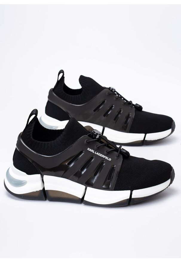 Sneakersy męskie czarne Karl Lagerfeld QUADRO Lacecage Lo Sock. Kolor: czarny