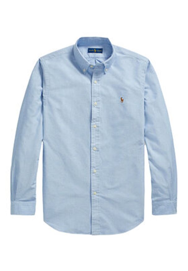 Polo Ralph Lauren Koszula Cupdppcs 710792041002 Błękitny Custom Fit. Typ kołnierza: polo. Kolor: niebieski. Materiał: bawełna