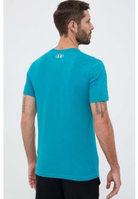 Under Armour t-shirt męski kolor zielony z nadrukiem 1329581-101. Kolor: turkusowy. Materiał: materiał. Wzór: nadruk #4