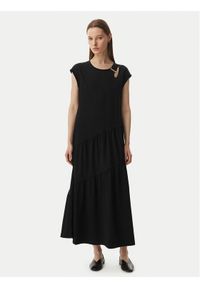 Liu Jo Sport Sukienka codzienna TA6237 J3855 Czarny Relaxed Fit. Okazja: na co dzień. Kolor: czarny. Materiał: bawełna. Typ sukienki: proste, sportowe. Styl: sportowy, casual #1