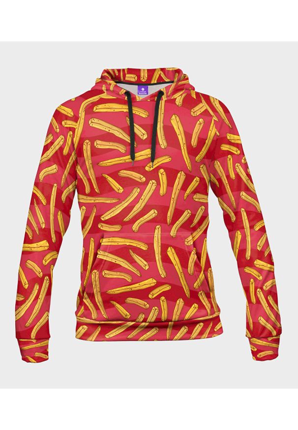 MegaKoszulki - Bluza damska fullprint z kapturem Fryty. Typ kołnierza: kaptur. Materiał: dzianina, dresówka