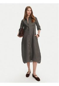 Max Mara Leisure Sukienka koszulowa Salute 2516221028 Zielony Regular Fit. Kolor: zielony. Materiał: len. Typ sukienki: koszulowe #3