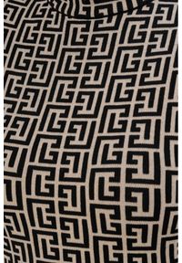 Balmain - BALMAIN Czarna damska sukienka w monogram, Rozmiar 36. Typ kołnierza: kołnierzyk stójkowy. Kolor: wielokolorowy. Materiał: dzianina. Długość rękawa: długi rękaw
