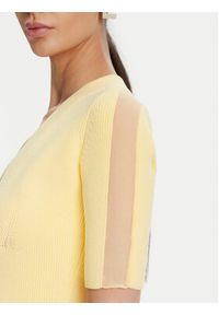 Elisabetta Franchi Sukienka dzianinowa AM-66S-51E2 Żółty Regular Fit. Kolor: żółty. Materiał: wiskoza #5