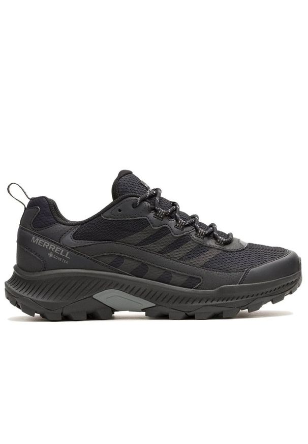 Buty męskie Merrell Speed Strike 2 Gore-Tex J037825 - czarne. Zapięcie: sznurówki. Kolor: czarny. Materiał: skóra, syntetyk, guma. Szerokość cholewki: normalna. Technologia: Gore-Tex