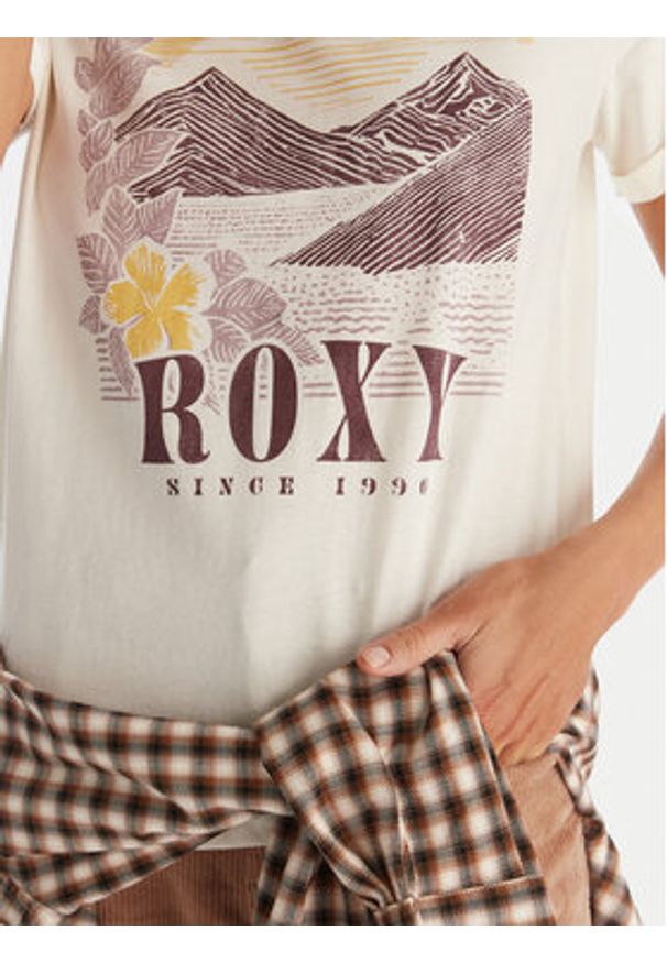 Roxy T-Shirt Oceanregular Poster ERJZT06017 Écru Regular Fit. Materiał: bawełna
