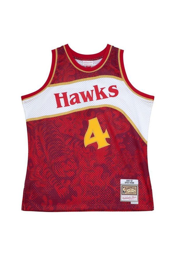 Mitchell & Ness - Koszulka NBA Atlanta Hawks Spud Webb. Kolor: czerwony. Sezon: lato. Sport: koszykówka