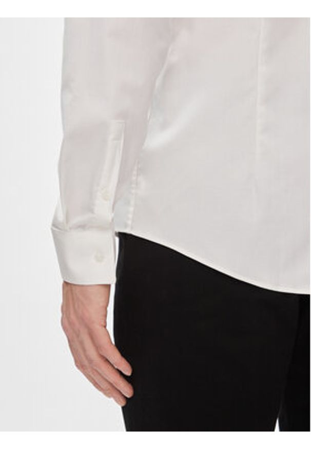 Calvin Klein Koszula K10K112301 Biały Slim Fit. Kolor: biały. Materiał: bawełna