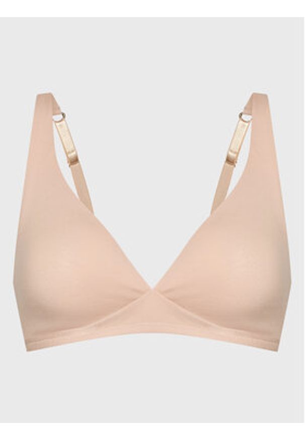 Hanro Biustonosz braletka Cotton Sensation 1387 Beżowy. Kolor: beżowy. Materiał: bawełna