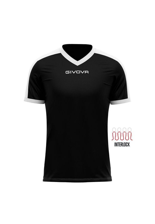 Koszulka piłkarska dla dzieci Givova Revolution Interlock. Kolor: czarny, biały, wielokolorowy. Sport: piłka nożna