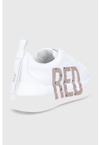 Red Valentino Buty skórzane kolor biały na platformie. Nosek buta: okrągły. Zapięcie: sznurówki. Kolor: biały. Materiał: skóra. Obcas: na platformie #4