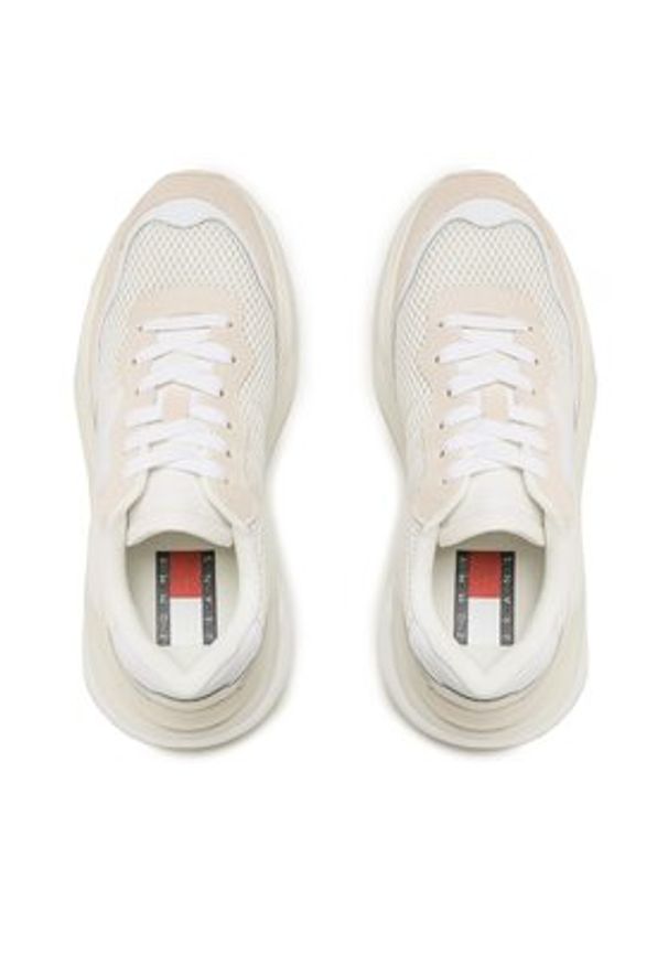 Tommy Jeans Sneakersy Runner EM0EM01170 Beżowy. Kolor: beżowy. Materiał: materiał
