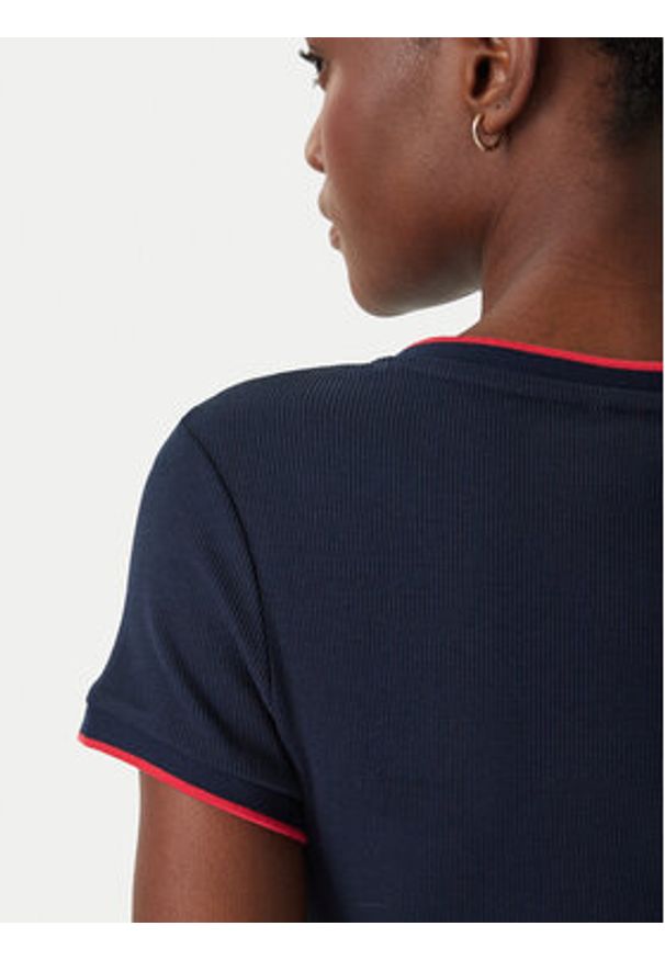Tommy Jeans T-Shirt DW0DW22275 Niebieski Slim Fit. Kolor: niebieski. Materiał: bawełna
