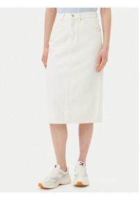 Levi's® Spódnica jeansowa 001VH-0002 Écru Regular Fit. Materiał: bawełna